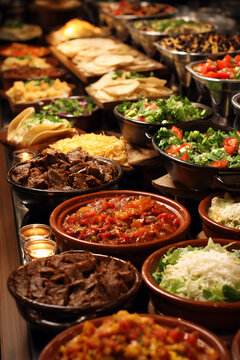 Mexican-American food buffet 