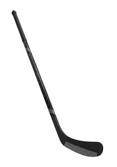 Black hockey stick positioned against a plain background