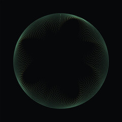 Teal and yellow dots forming a circular pattern abstract