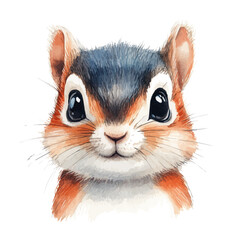 watercolor of Chipmunk, vector, isolated on a white background. © azendia