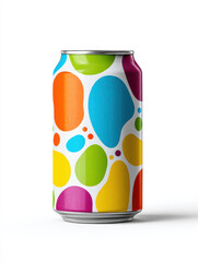 Fototapeta premium Soda Can Mockup with Vibrant Branding White
