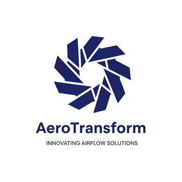 AeroTransform logo innovating airflow solutions with modern design.