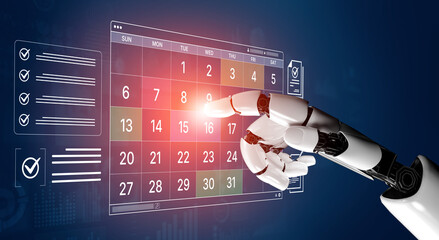 An AI assistant manages a digital calendar, providing intelligent scheduling for events and...