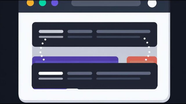 Mockup of a User Interface With Black Redaction Displayed on a White Background From Four Different Angles and Perspectives