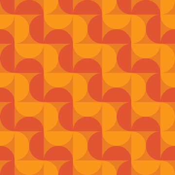 mid century, modern abstract half circles striped seamless pattern and background vector illustration