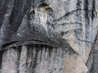 Granite Cliff Rock Texture With Weathered Stone Patterns in BC Canada Coastal Landscape