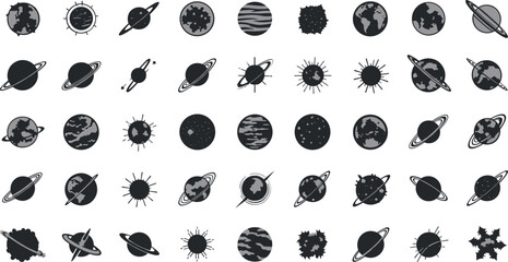 Collection of various planets and celestial bodies in space © Mofajjol