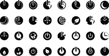 Modern power button icons for technology and design projects