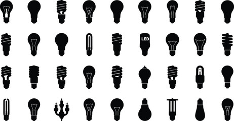 Various light bulb types for creative projects and presentations