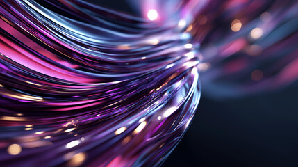 Purple and pink ribbed glass texture with soft flowing gradients and curved vertical light on a dark background, abstract modern design concept, UI digital art, creative branding