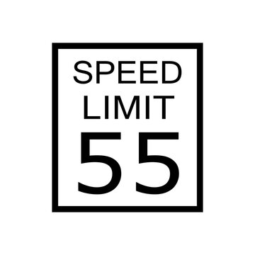 Speed limit sign indicating 55 miles per hour