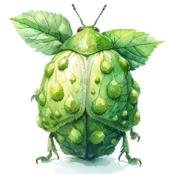 watercolor of Aphid, vector, isolated on a white background.