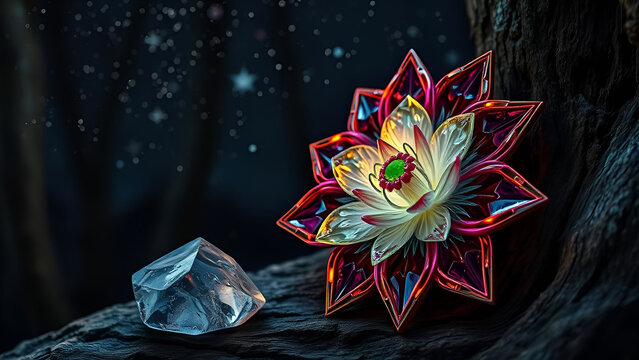 Flamboyant crystal flower