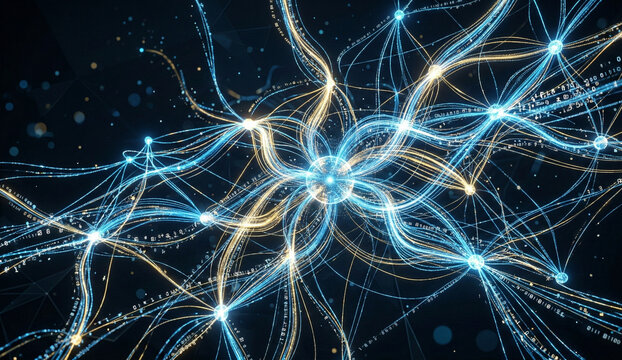 Concepto abstracto de inteligencia artificial y redes neuronales