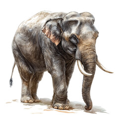 watercolor of Asian Elephant, vector clipart, isolated on a white background. © lunaris
