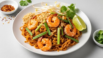 Delicious Pad Thai with Shrimp and Lime