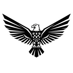 Obraz premium Stylized Eagle Logo Icon with Wings Spread Open