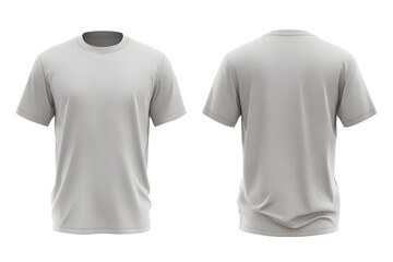 Light gray Tshirt ghostmannequin mockup with front view and back view isolated on white background