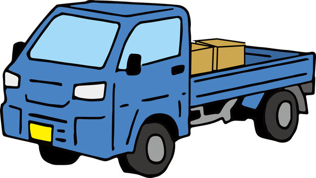 荷物を積んだ軽トラック