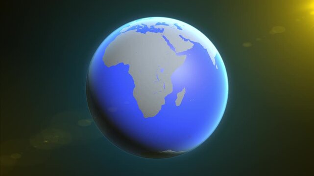 The animation shows a graphic representation of the earth and highlights the location and map of French Southern Territories colored red.
