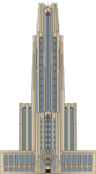 Pittsburgh Cathedral of Learning isolated vector