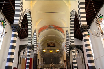 Historic Church Interior With Striped Columns © Rudolf Tepfenhart