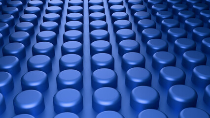 Obraz premium 3D abstract dark blue background with a technological pattern, vector design, technology theme, volumetric space in perspective. Technology, information technology, big data.