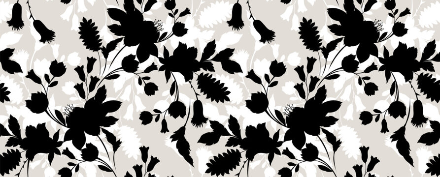 Seamless flowers pattern in vector. Abstract flower pattern design