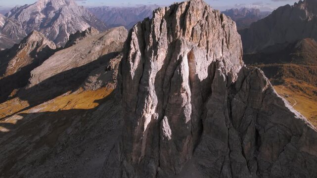 Croda da Lago mountain peak in Dolomites, Italy