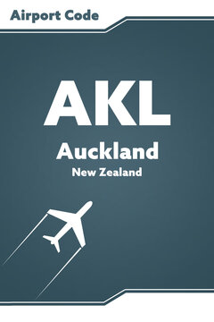 AKL - Auckland - New Zealand. Illustration with IATA Airport Code