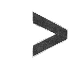 Ripped Paper Special Character. Torn Symbol Cutout Element Isolated on Transparent Background.