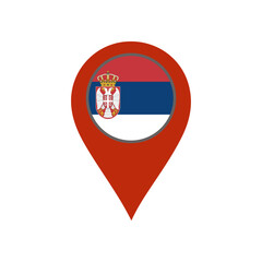 Fototapeta premium pin with the Serbia flag vector Vector pin with the flag on a white background