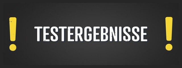 Testergebnisse (Test results) - A blackboard illustration with white text. © lhphotos