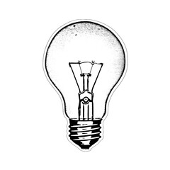 Vintage Light Bulb with Visible Glass and Screw Base