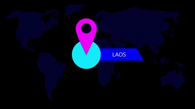 Laos Location Map Marker Dot Pattern Map Geographic Indicator