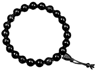 Obraz premium Black Wooden Bead Bracelet with Adjustable Cord Closure