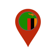 Obraz premium pin with the zambia flag vector Vector pin with the flag on a white background