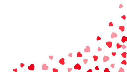 Scattered Red and Pink Hearts