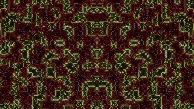 Intricate abstract pattern with organic fractal shapes and rich earthy tones