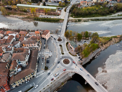 River Confluence and Roundabout in Ovada