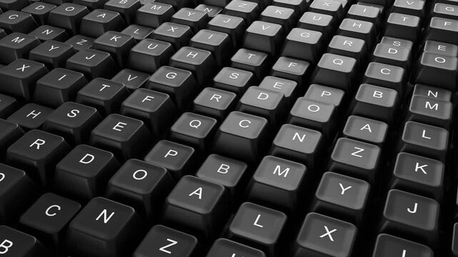 Black Computer Keyboard 3D Render animation Technology Background
