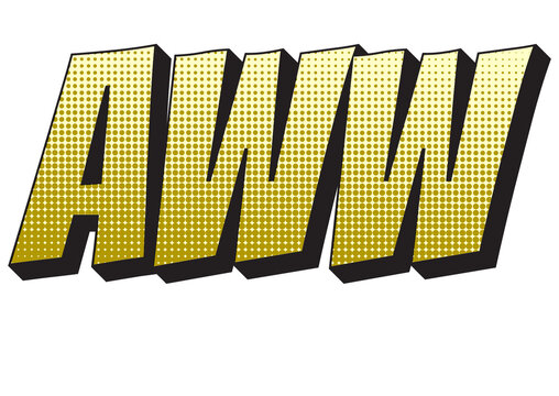 3D Yellow Grid Letters.