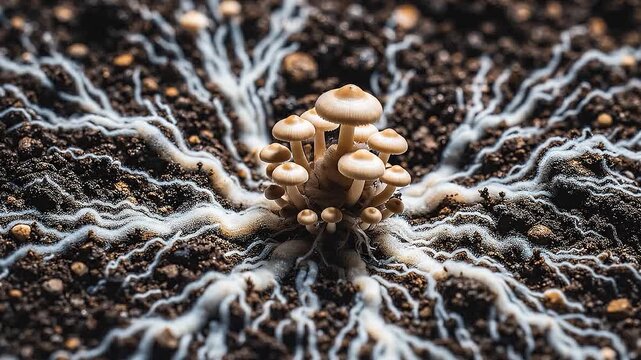 Mushroom Mycelium Network Growing Underground Macro Time Lapse Science Nature
