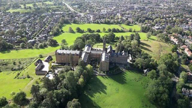 An aerial view of the former St Josephs College in Mill Hill, London, now converted into residential apartments from its missionary roots.