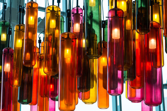 Canada, Toronto.  Colorful light fixture.