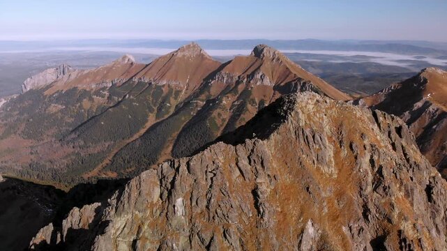 Aerial view of Havran mountain in Tatra National Park, Slovakia