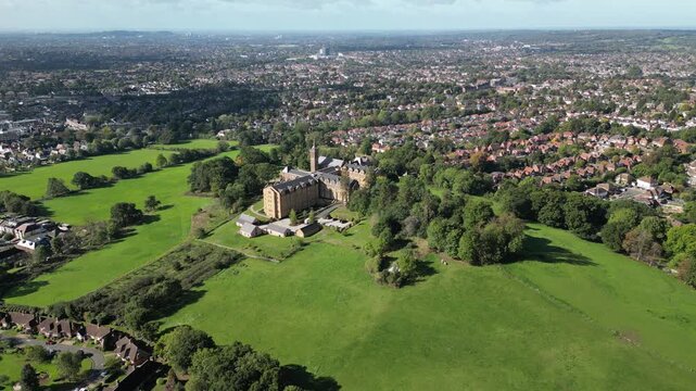 An aerial view of the former St Josephs College in Mill Hill, London, now converted into residential apartments from its missionary roots.