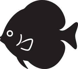 Obraz premium Funny cartoon fish and shark smiling in colorful cute sea illustration