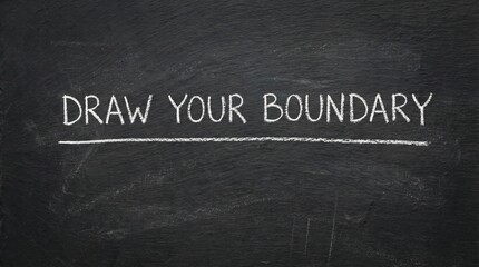 Fototapeta premium Draw Your Boundaries Message on Chalkboard