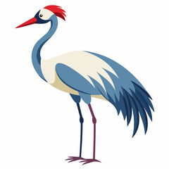 Obraz premium Heron Bird with Long Legs and Beak Standing Vector Illustration